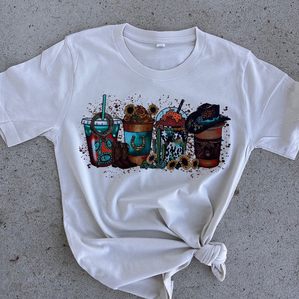 NWT Western Coffee Tee